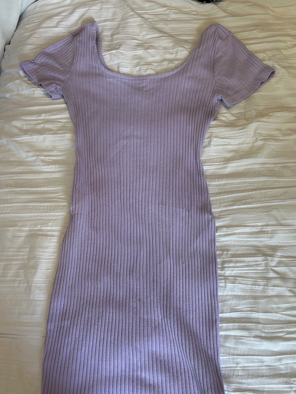 Women's Lavender Ribbed Scoop Neck Dress